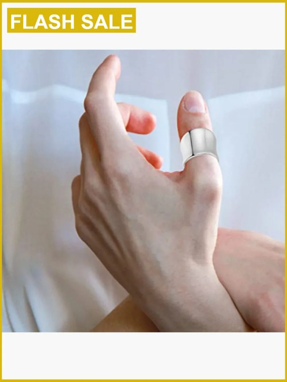 Classic Silver Plain Wide Band Ring - S925 Sterling Silver Chunky Ring for
